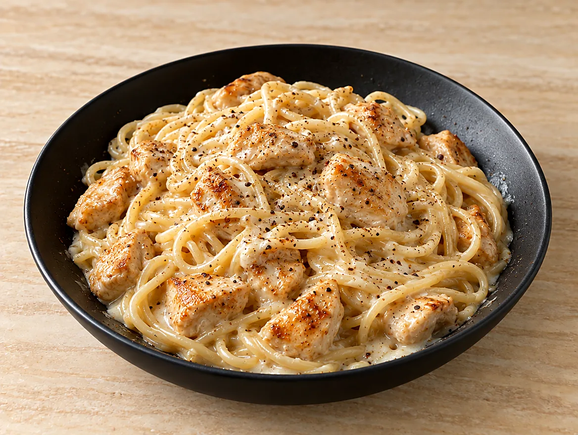 Creamy chicken fettuccine