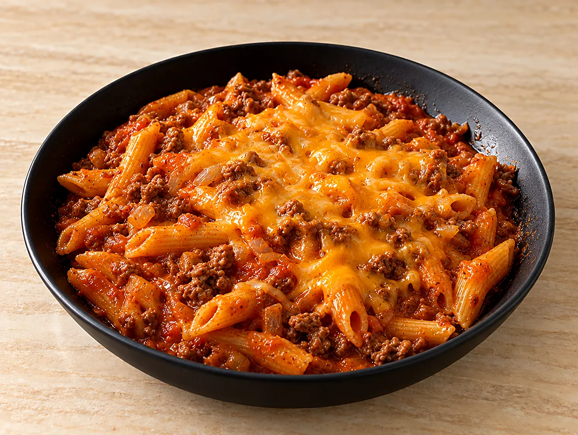 One-pot cheeseburger pasta